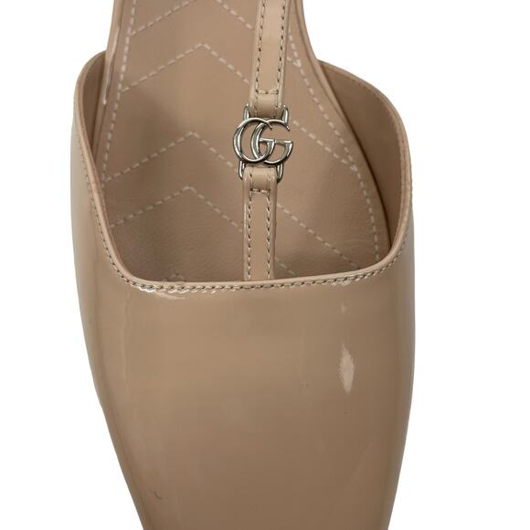 Gucci Double GG T Strap Patent Leather Ballet Flat Skin Rose Size 39.5 - Picture 11 of 15